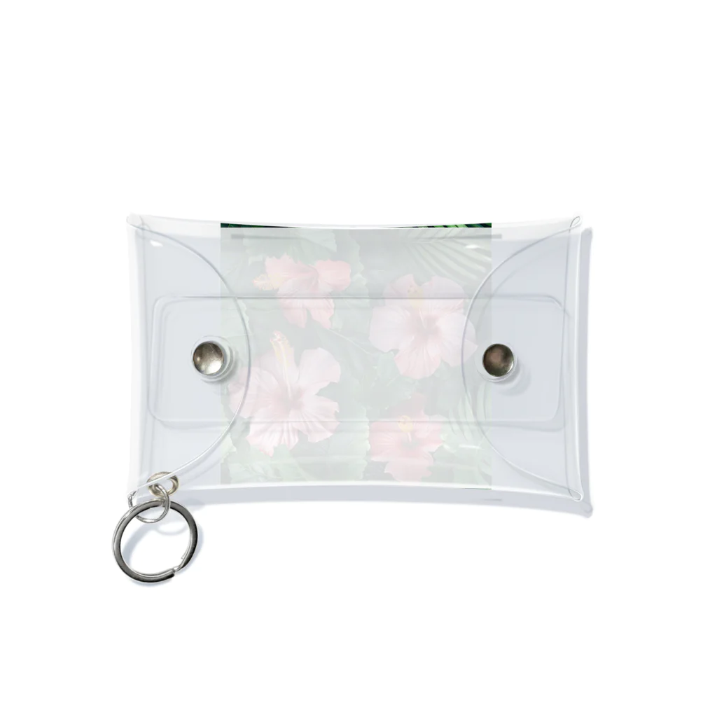 オンラインショップイエローリーフのピンク色のハイビスカスの花 Mini Clear Multipurpose Case