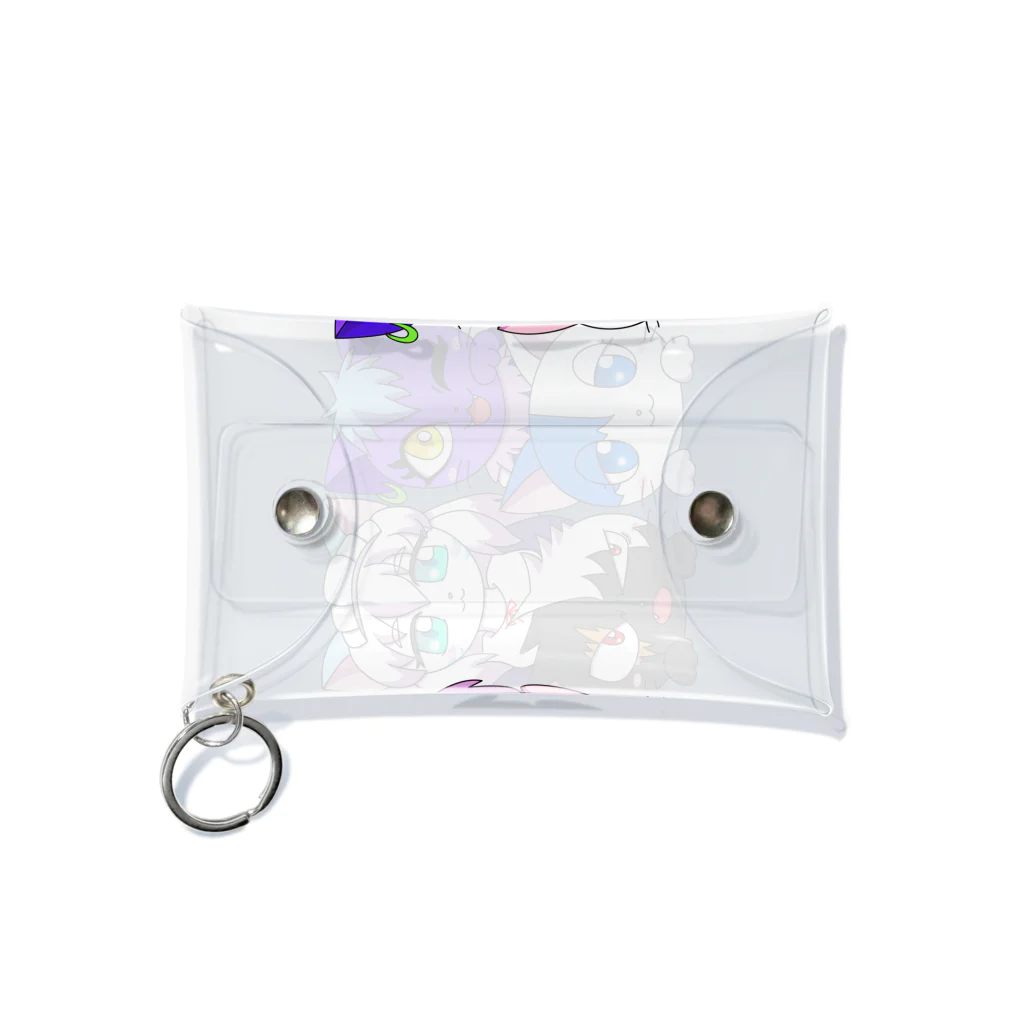 あおつるSUZURIショップのあおつるっこ猫組 Mini Clear Multipurpose Case