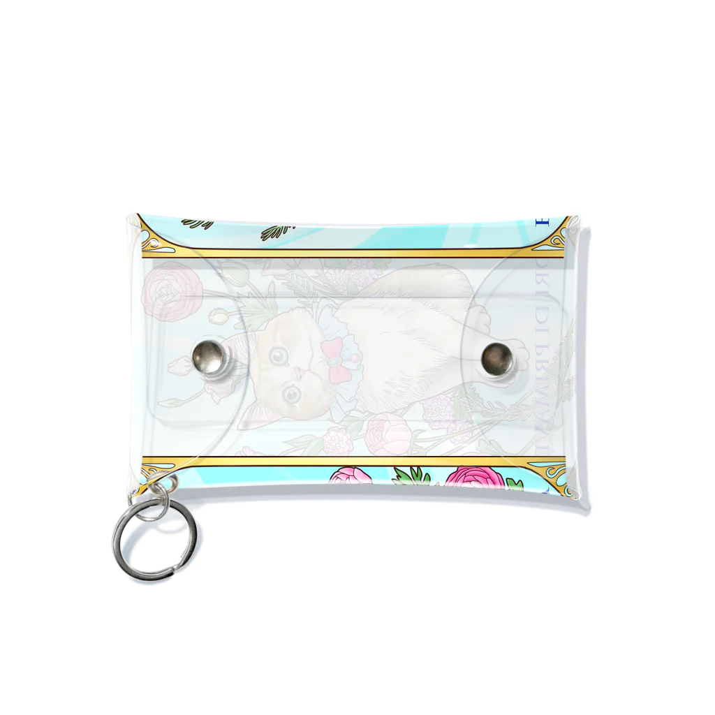 Ａｔｅｌｉｅｒ　Ｈｅｕｒｅｕｘの春の花々と猫　Fiori di Primavera Ⅰ Mini Clear Multipurpose Case