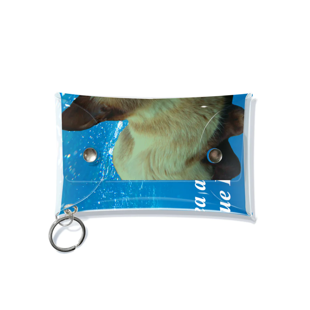 ちばっちょ【ち畳工房&猫ねこパラダイス】の青い海と青い瞳のシャム猫 Mini Clear Multipurpose Case