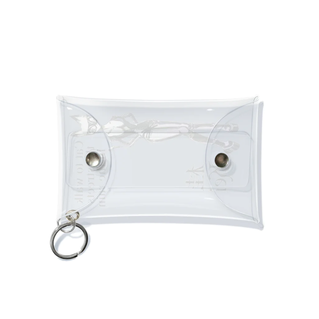 桂Keiの全透過バージョン Cat to walk the streets in the rain. Mini Clear Multipurpose Case