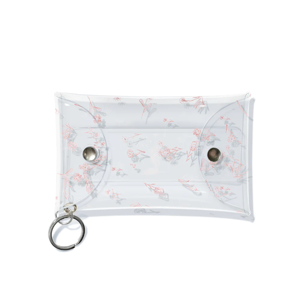 やまこの花と犬pink Mini Clear Multipurpose Case