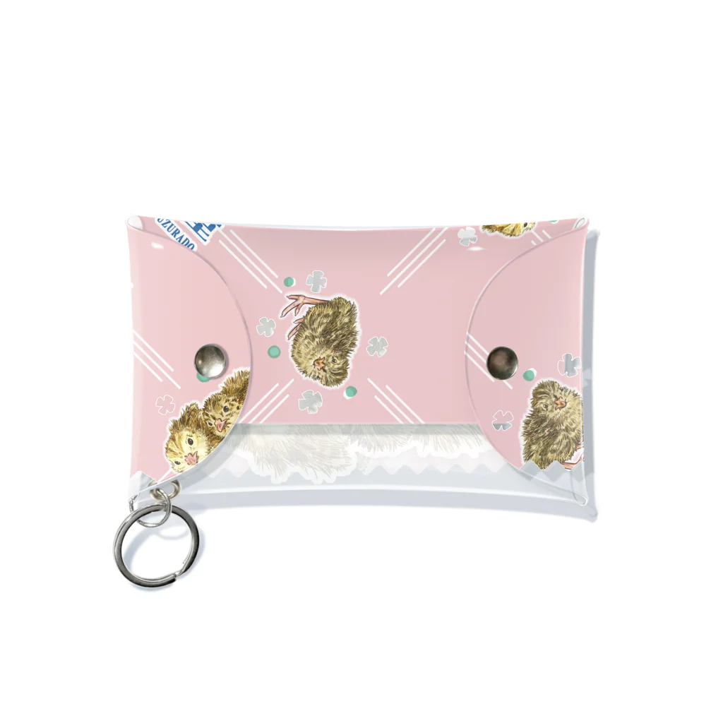 林山キネマのうずら堂 包装紙風〈ミニ〉 ピンク  ミニクリアマルチケース