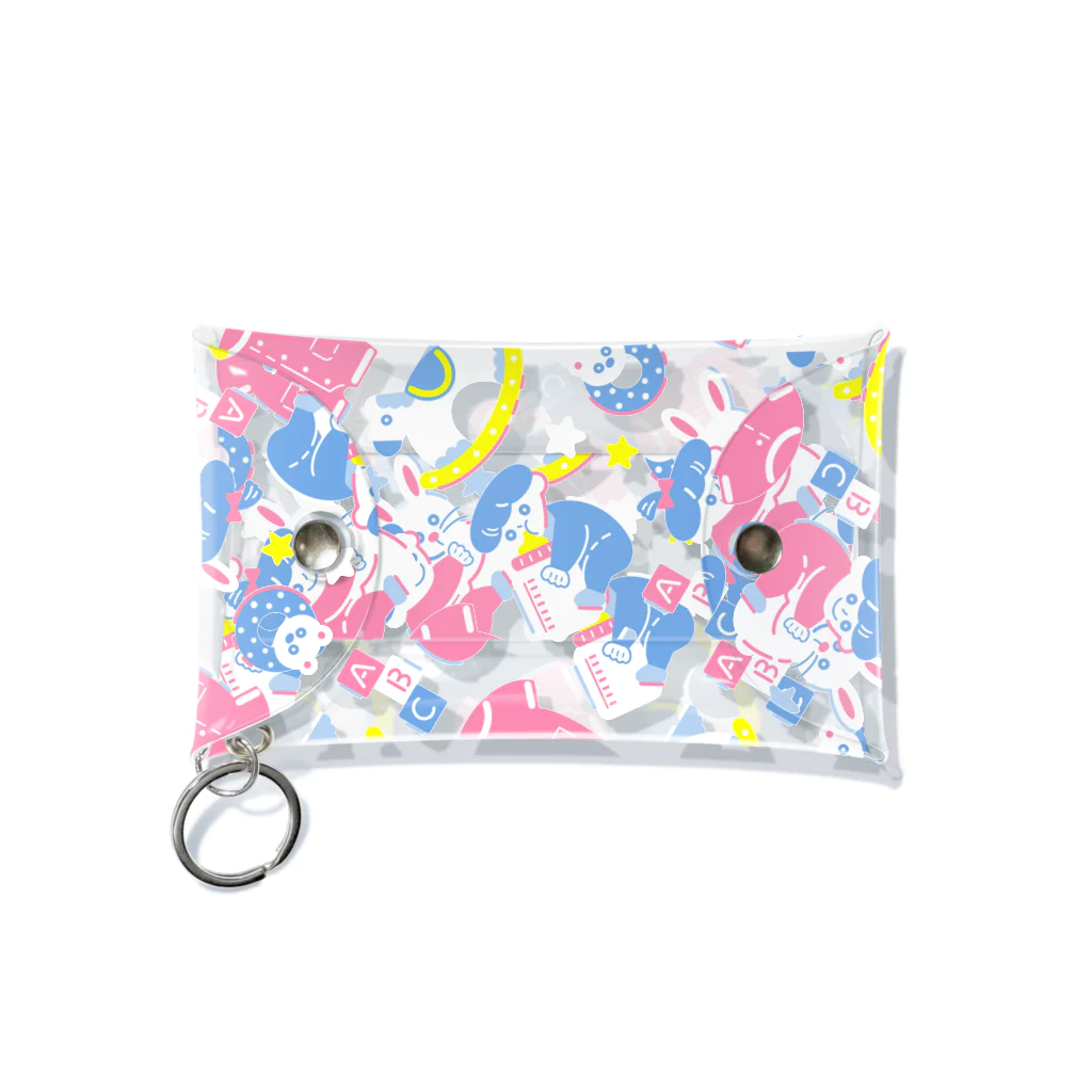 Textile for Babyの赤ちゃんのおもちゃ箱(ピンク) Mini Clear Multipurpose Case