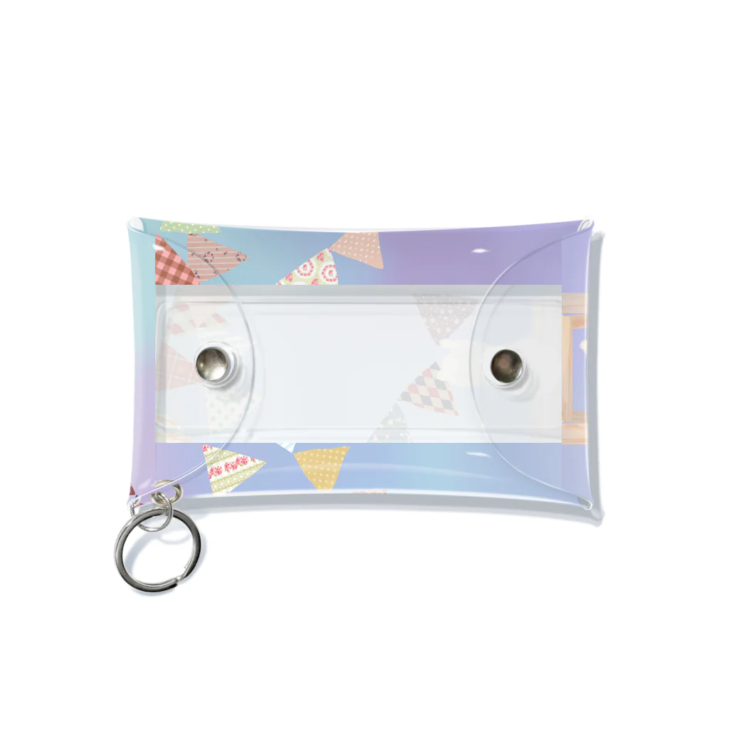 豆乳ラテのガーランドをひっぱるねこ Mini Clear Multipurpose Case