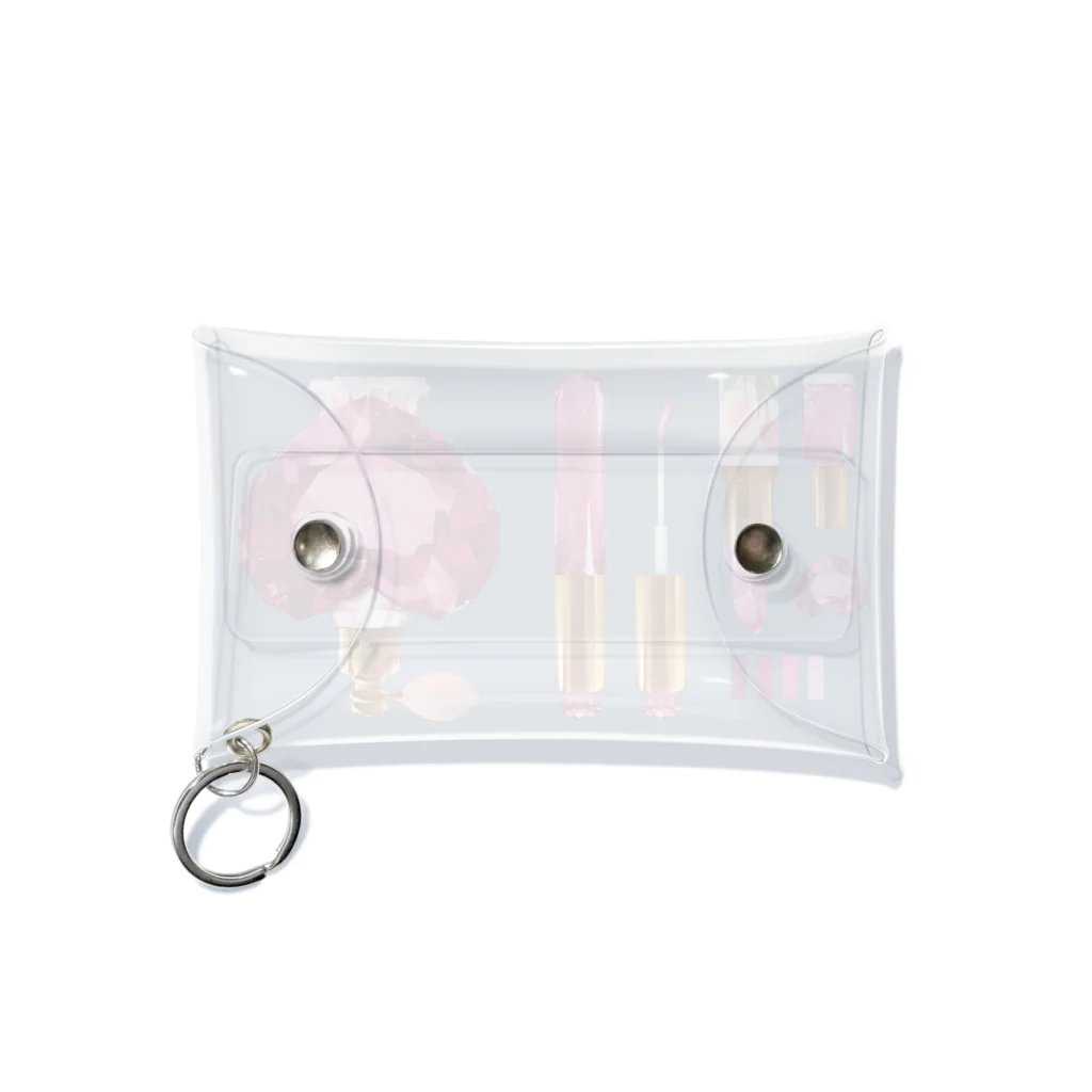 Ukeiのショップのjewelry cosme pink Mini Clear Multipurpose Case