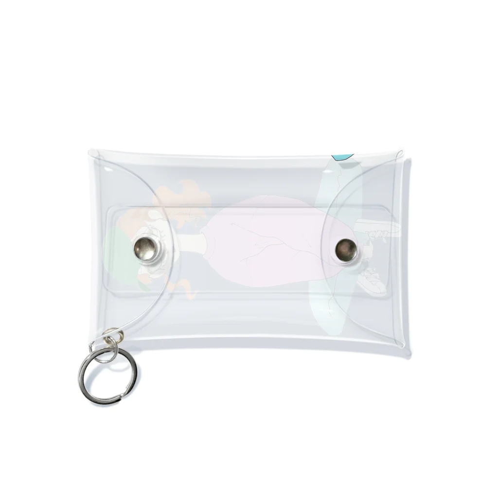 ねこ探知機のカラフルポップガール  背景抜きバージョン Mini Clear Multipurpose Case