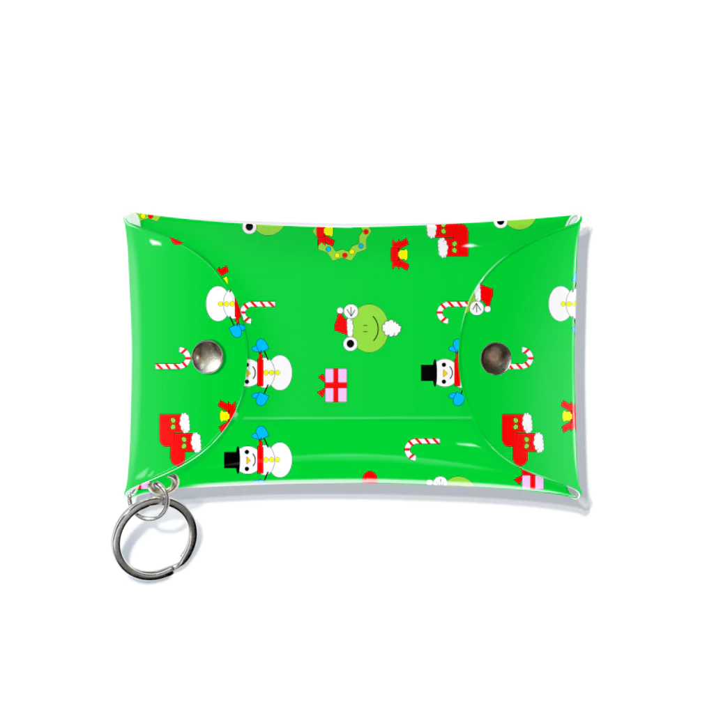 🐸かえるさんと仲間たち🐸のかえるさんのクリスマス(緑) Mini Clear Multipurpose Case