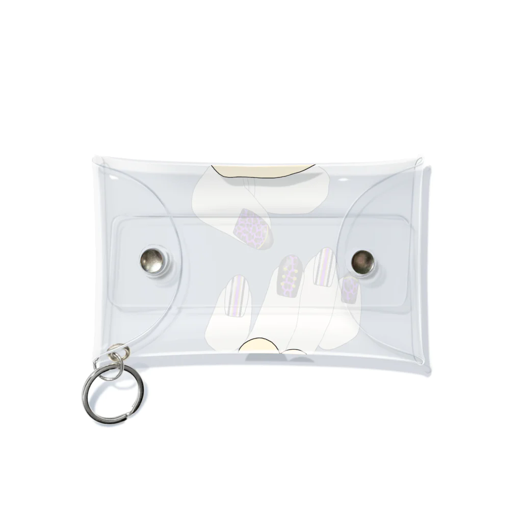 みかんの実のアクスタケース 豹柄ネイル purple Mini Clear Multipurpose Case