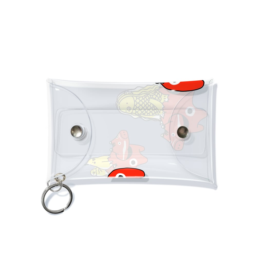 赤べこちゃんとアマビエさまとインコさん Ver2 Mini Clear Multipurpose Case By オグチヨーコ Yocooguchi Suzuri