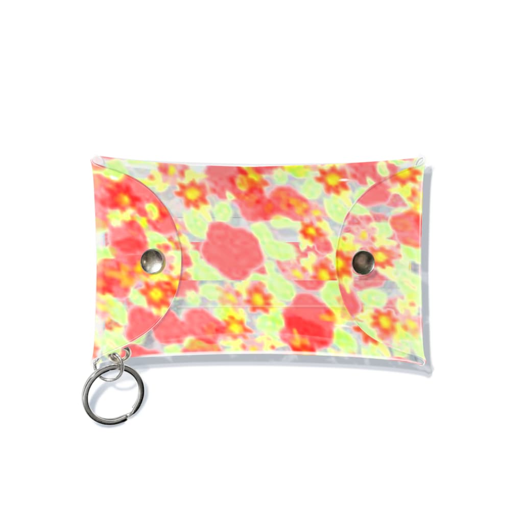 Danke Shoot Coffeeのレトロな家具にありがちな花 Mini Clear Multipurpose Case
