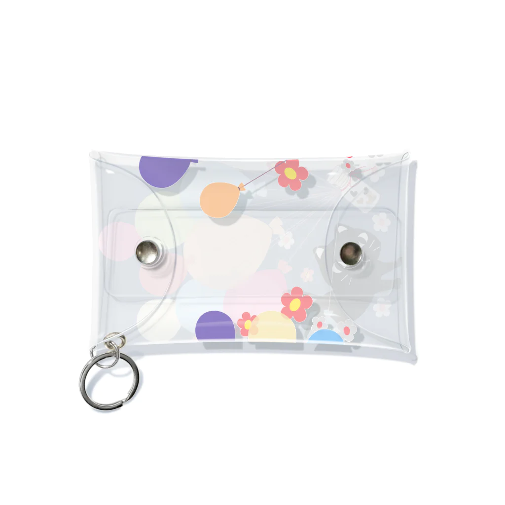 イラスト MONYAAT のくろねこの風船の種*A Mini Clear Multipurpose Case