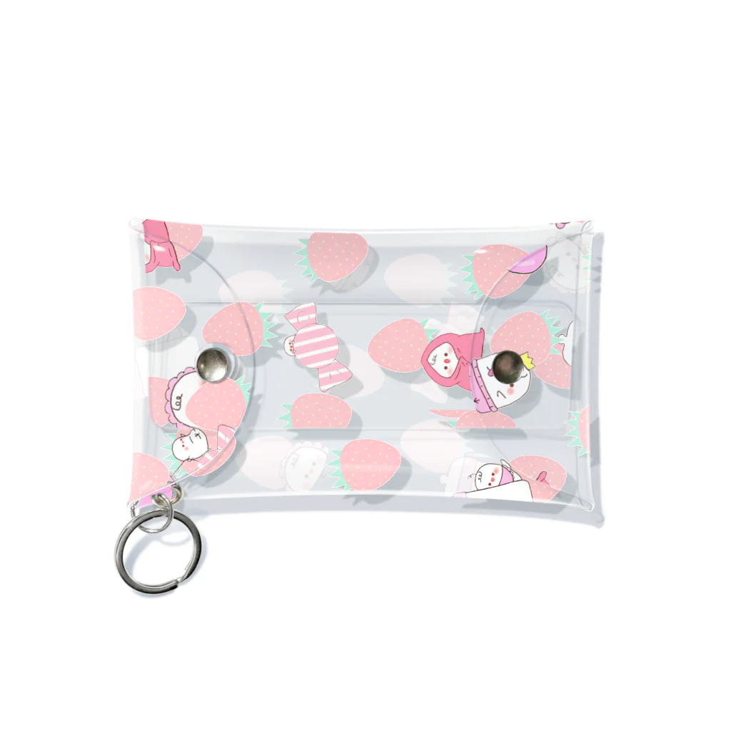 ちゅんすけ（ ●e● ）の苺柄babyちゅんすけ Mini Clear Multipurpose Case