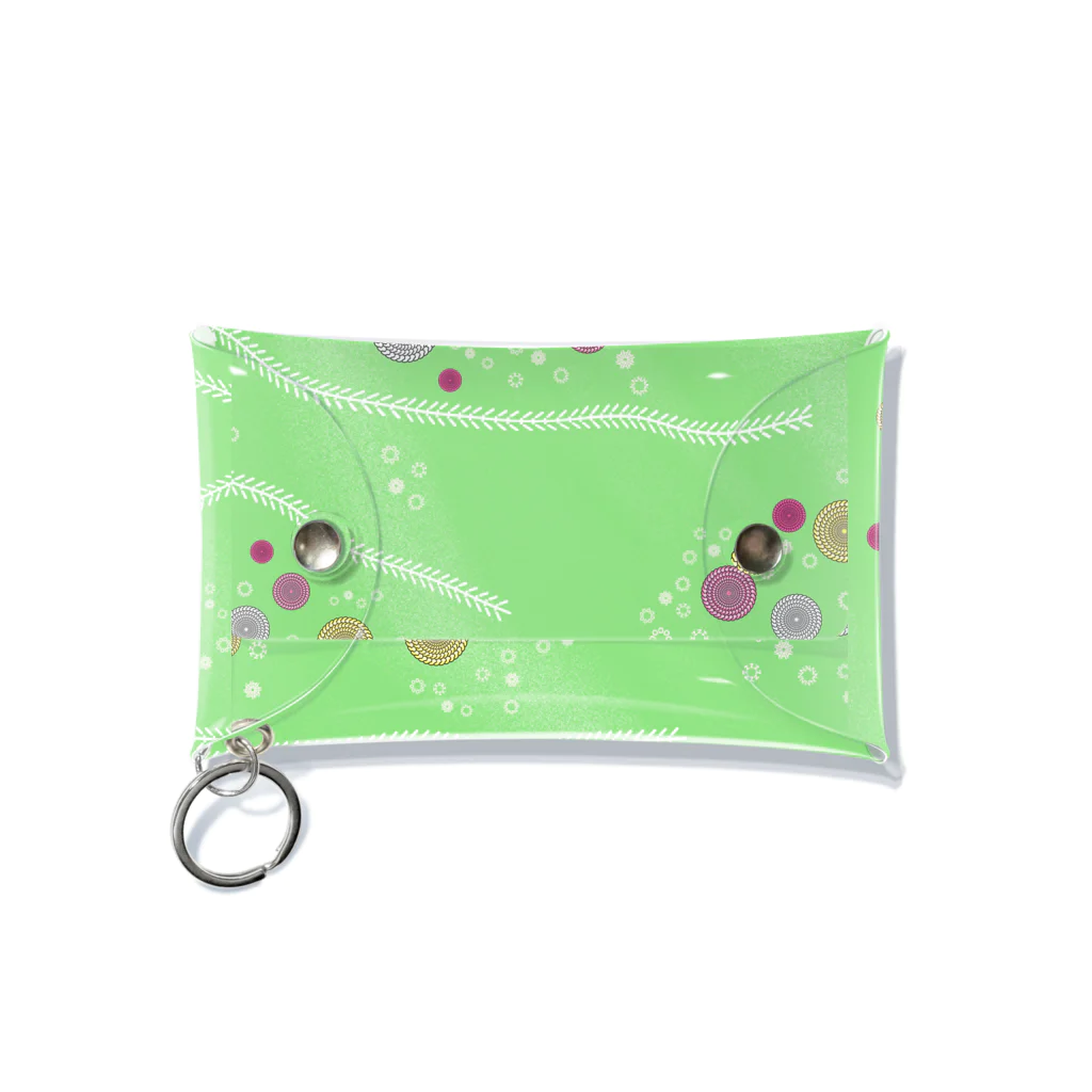 謎はないけど謎解き好きのお店の謎柄の和風グッズA（若緑） / Japanese style goods A inspired by escape room (Light green) Mini Clear Multipurpose Case