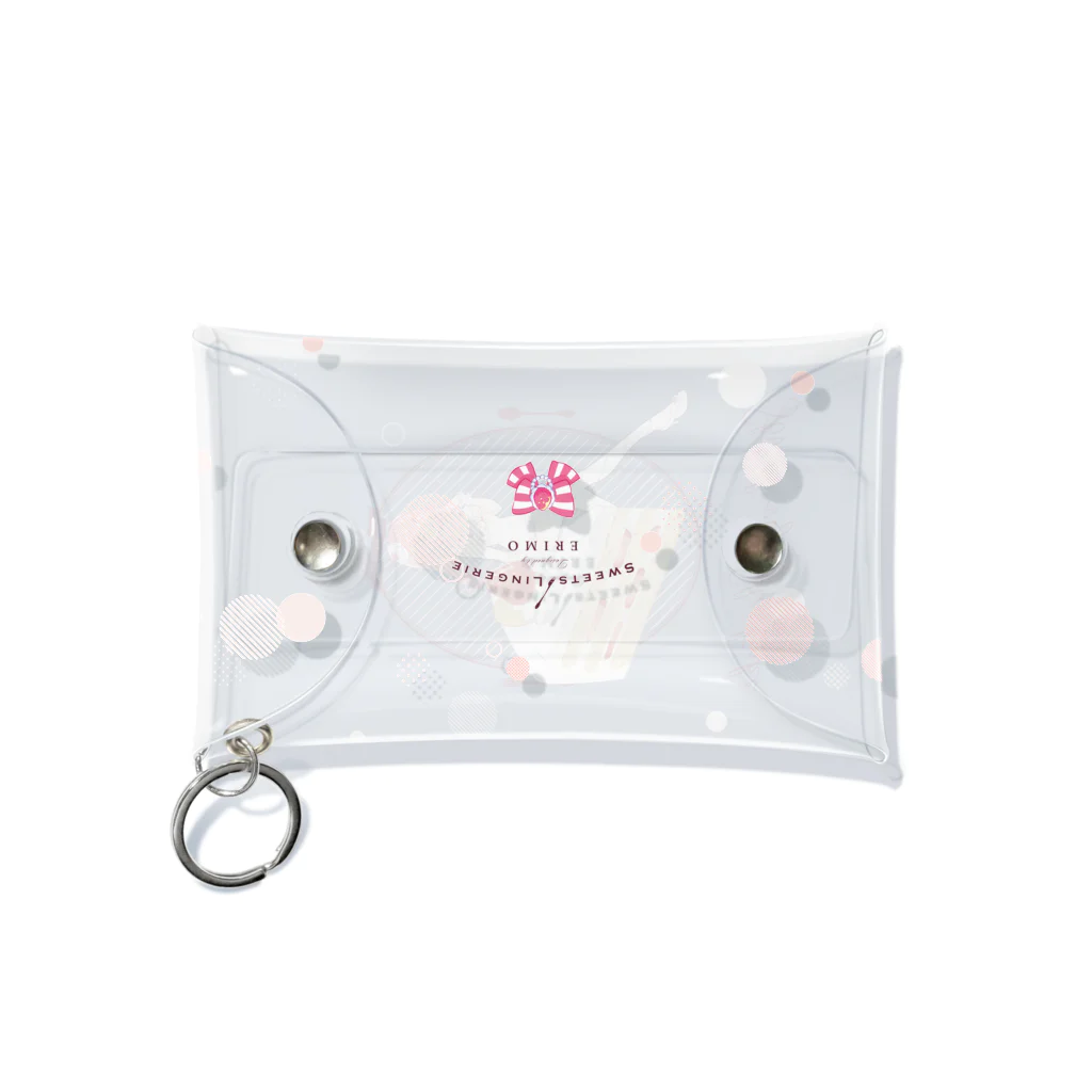 ERIMO–WORKSのSweets Lingerie mini clear multi case "Strawberry short cake"  Mini Clear Multipurpose Case