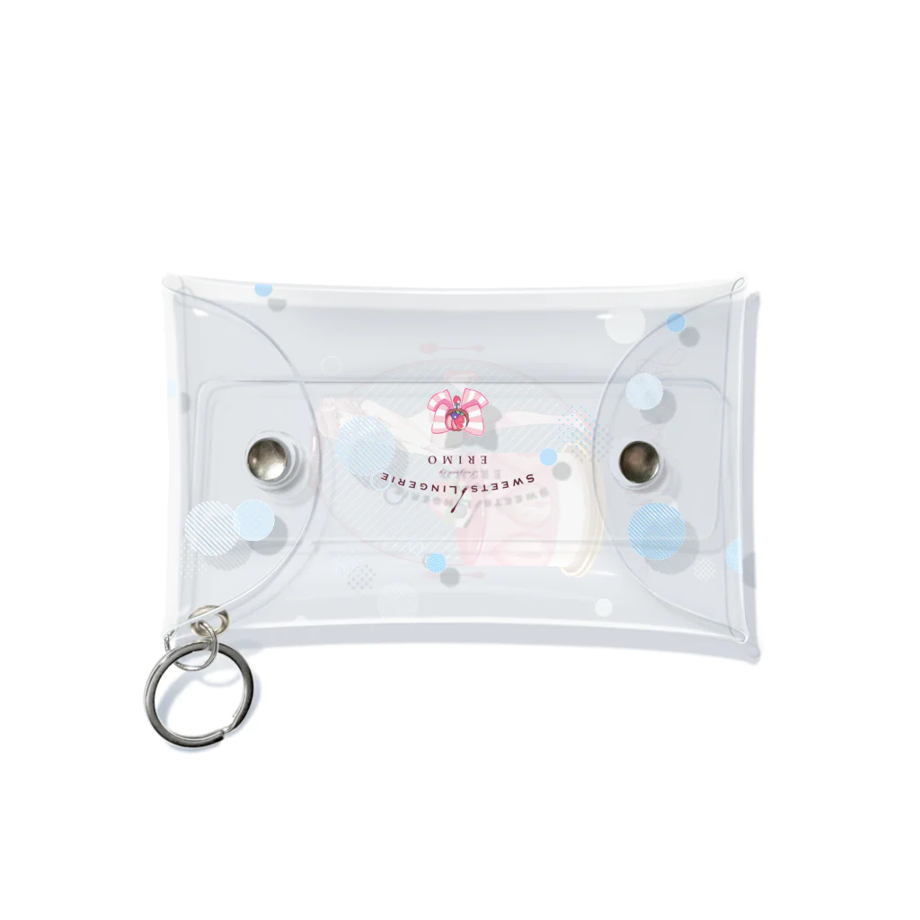 ERIMO–WORKSのSweets Lingerie mini clear multi case "Strawberry Mousse"  ミニクリアマルチケース