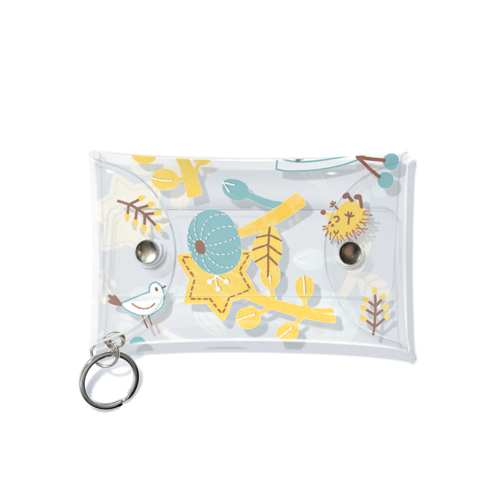 ＋kohのハリネズミくん花ちらし Mini Clear Multipurpose Case