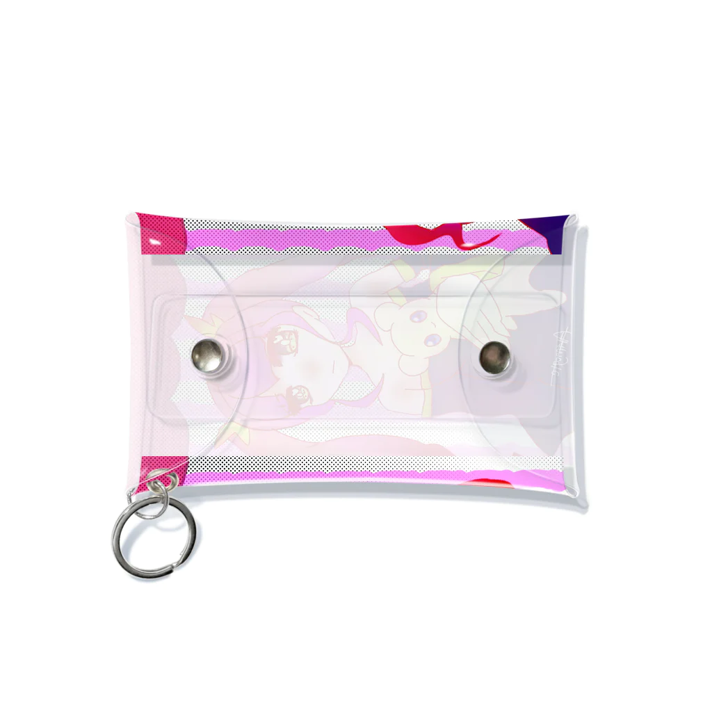 Art☆Magicのぬいぐるみを抱えたピンクちゃん Mini Clear Multipurpose Case