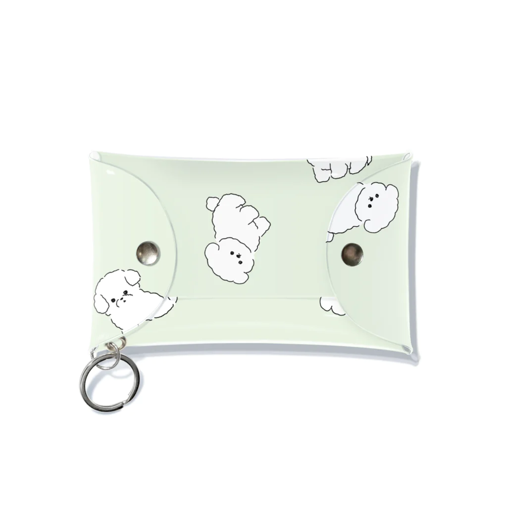 POPO の白もふわんちゃんミニケース Mini Clear Multipurpose Case