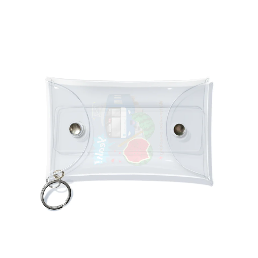 Train Kids! SOUVENIR SHOPの青い電車 「 スイカ割り 」 Mini Clear Multipurpose Case