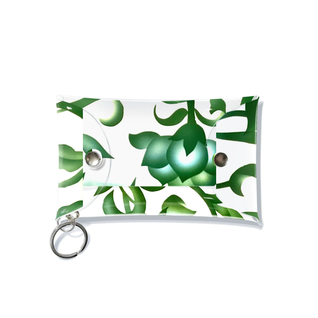 glass.saoriのgreen flowers 緑の花唐草 Mini Clear Multipurpose Case