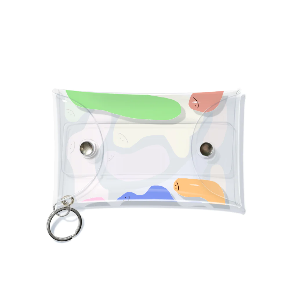 くまっと☺︎イラストのカラフルすらいむ🌈 Mini Clear Multipurpose Case