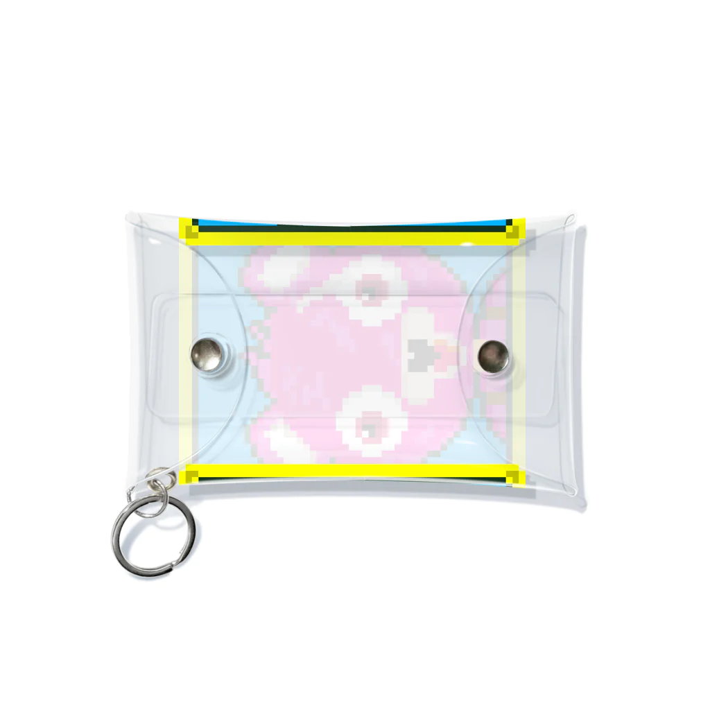 Cartoon☆style☆Fortniteのピンクのくまちゃんドット絵 Mini Clear Multipurpose Case