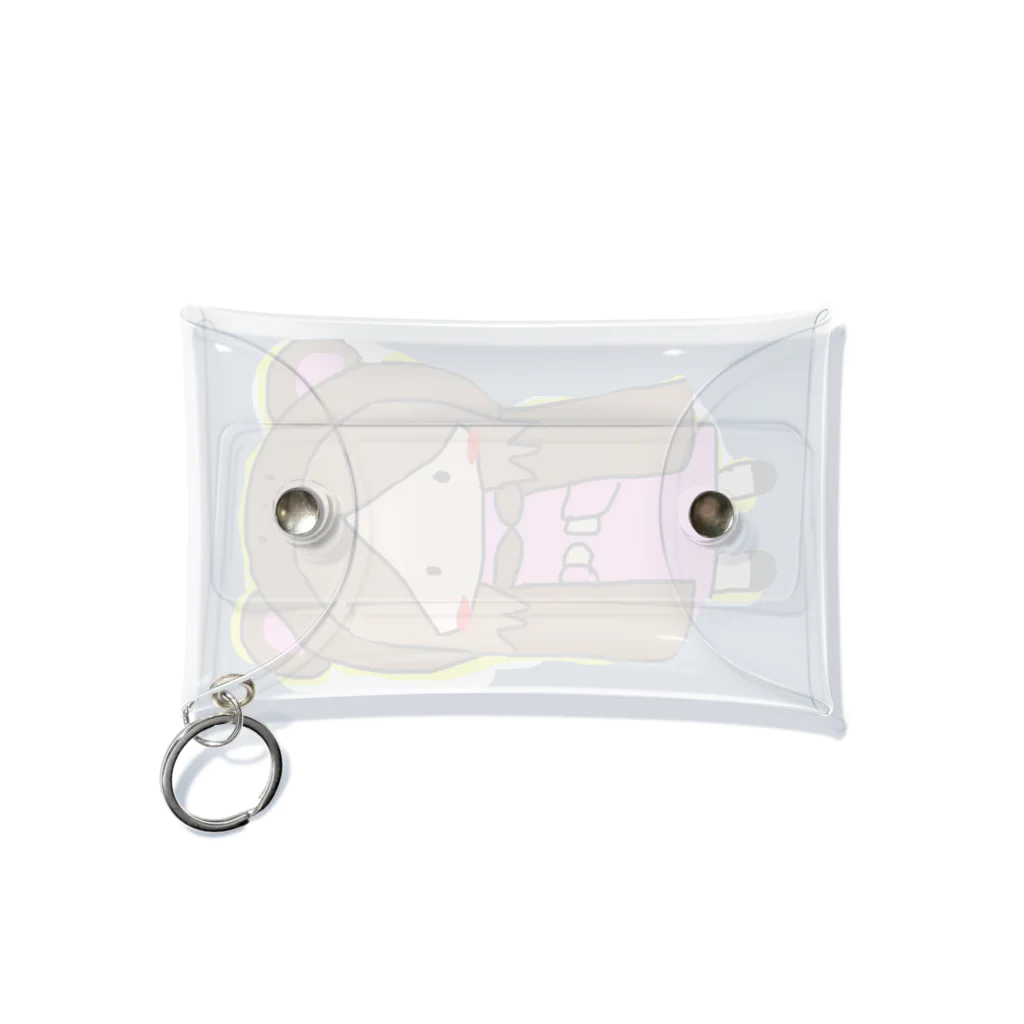 chiro&kuroのクマをきた女の子 Mini Clear Multipurpose Case