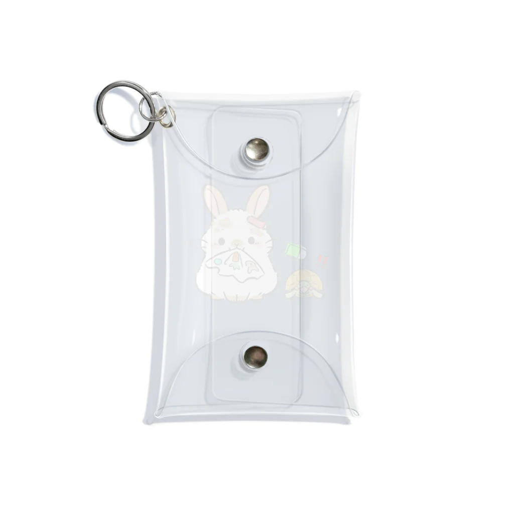 maruruのうさぎとかめ　紙食べてる Mini Clear Multipurpose Case