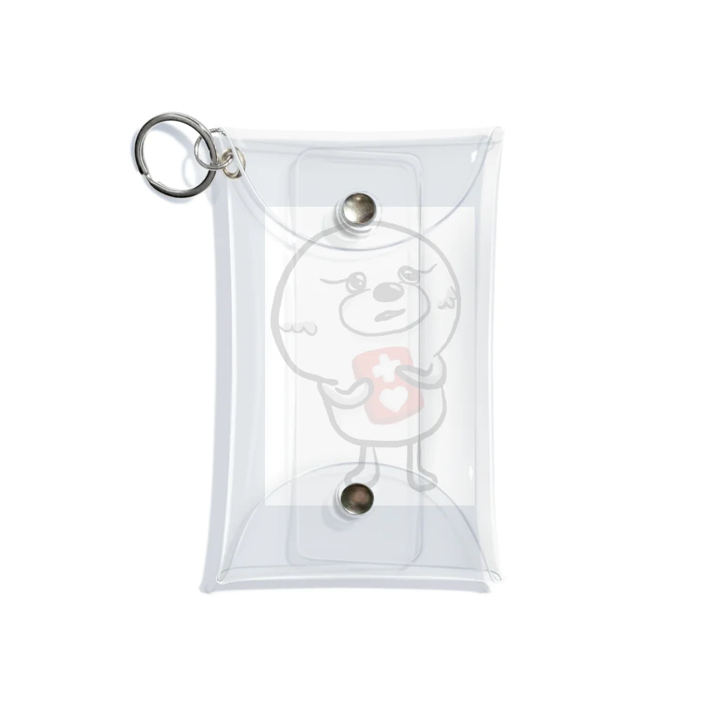 わん子＊ﾟ@ペットの似顔絵のヘルプマーク(しろまぐろ) Mini Clear Multipurpose Case