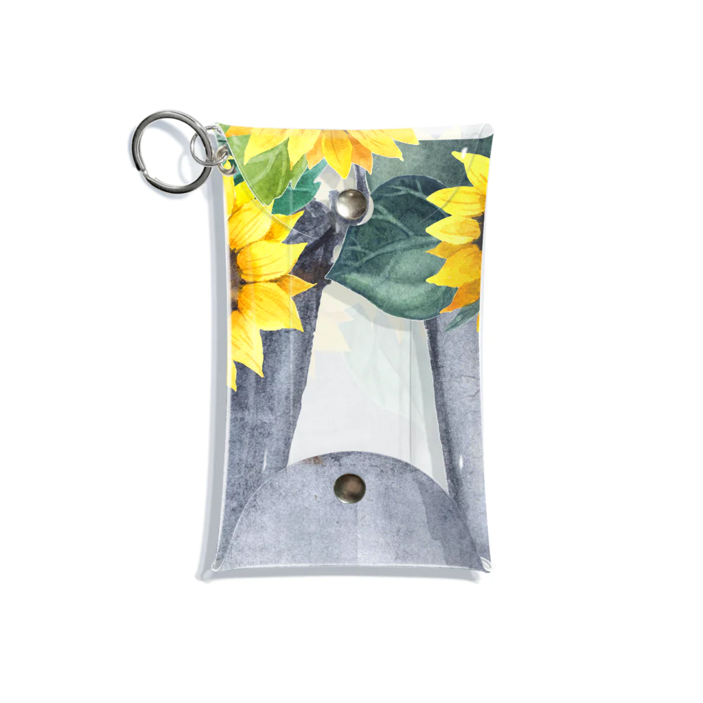 Fred HorstmanのWatering bucket and sunflowers  じょうろ と ひまわり Mini Clear Multipurpose Case