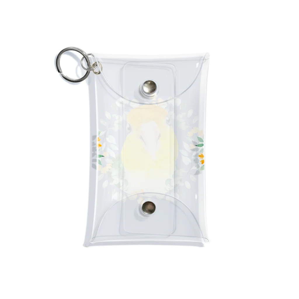 mariechan_koboの031 シロハラインコ オレンジ小花のリース Mini Clear Multipurpose Case