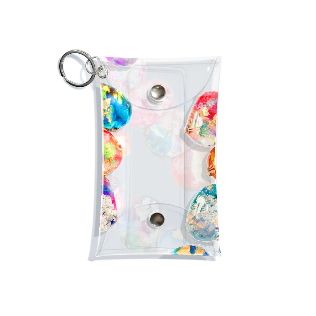 黄紫-キムラサキ-/kimurasakiのKimurasaki_Ink_Oval_Design Mini Clear Multipurpose Case