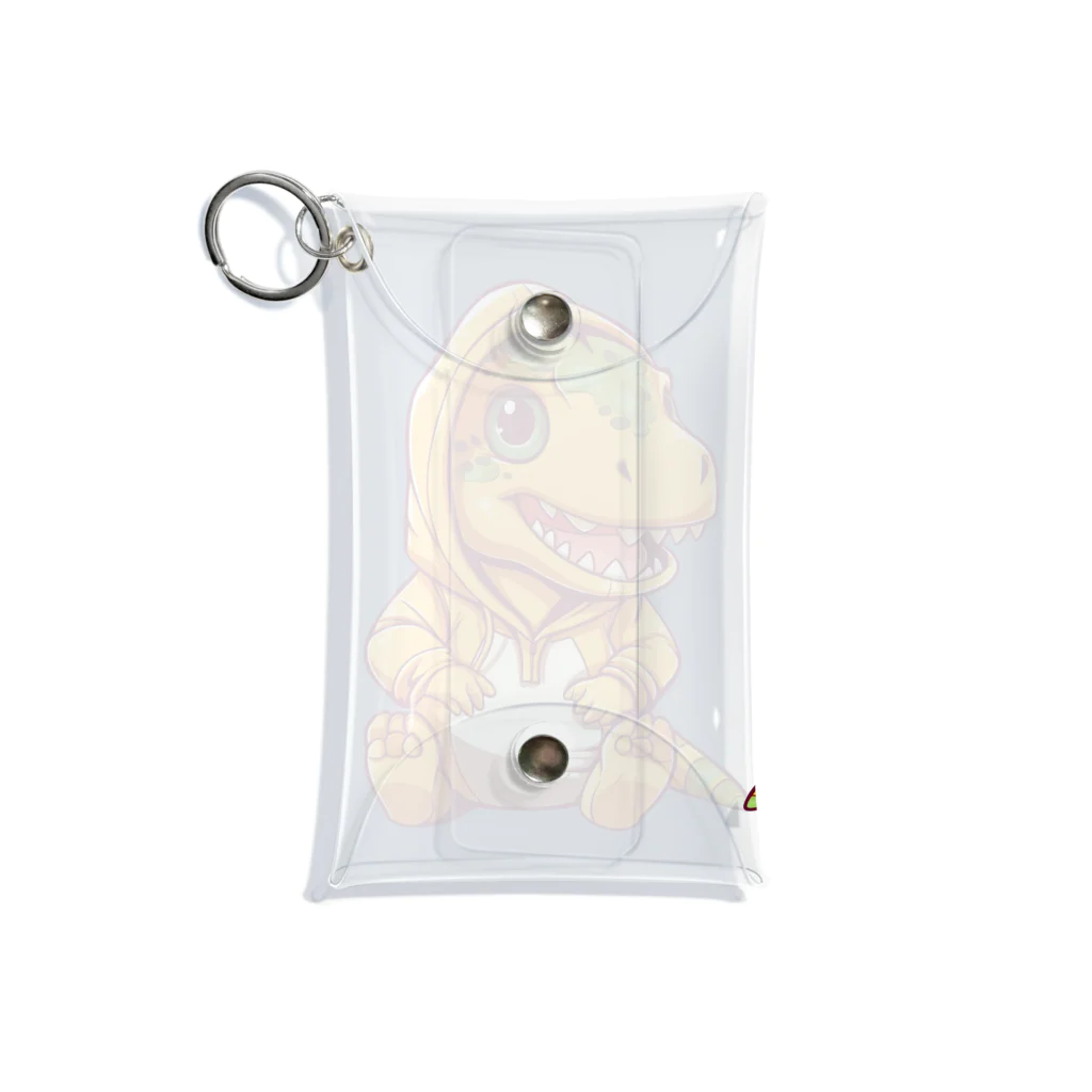 Vasetti_pressのパーカーを着たティラノサウルス Mini Clear Multipurpose Case