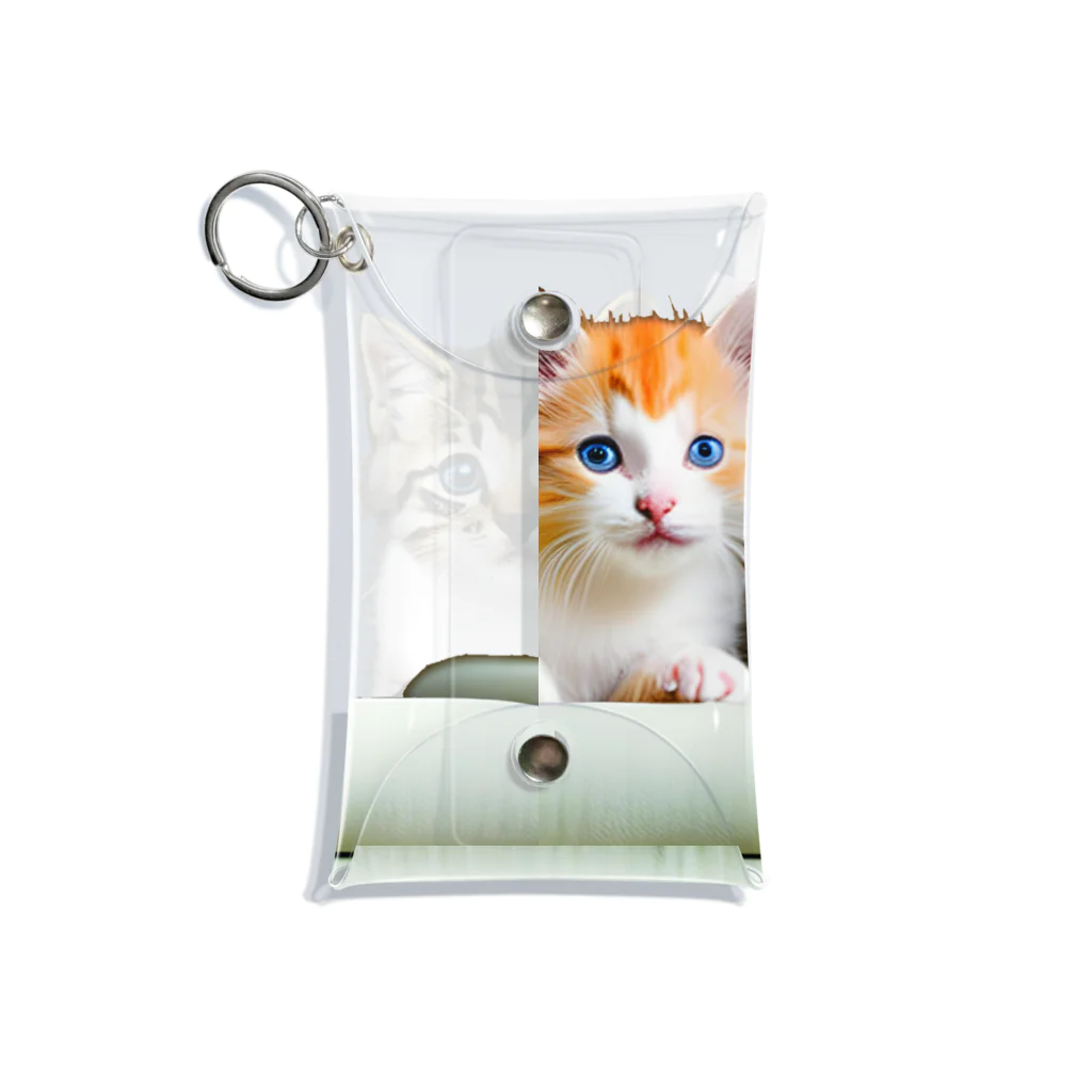 クロネコ宅急便の子猫の微笑み、心のオアシス Mini Clear Multipurpose Case