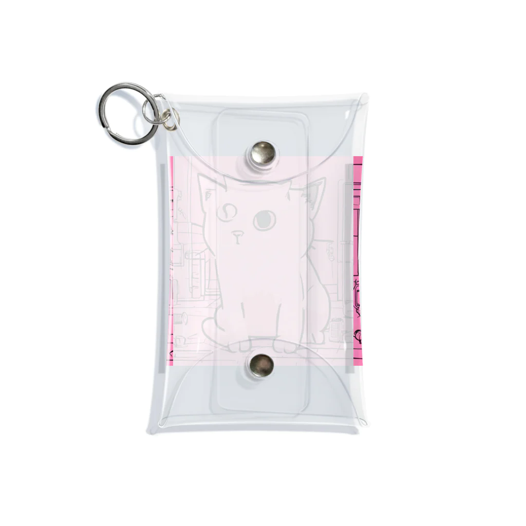 rikanのピンクキャット Mini Clear Multipurpose Case