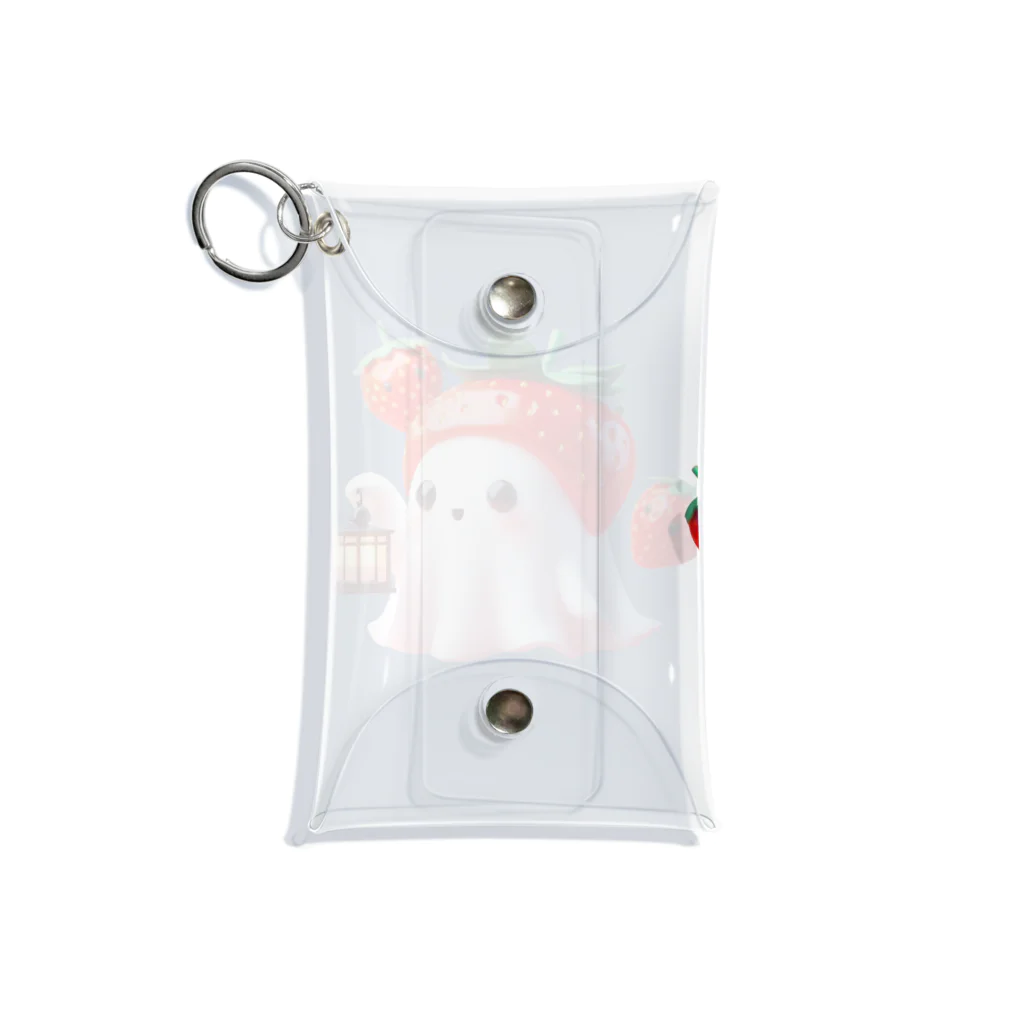 可愛いおばけのお店『ケケ』の可愛いおばけ『イチゴおばけのケケくん』 Mini Clear Multipurpose Case