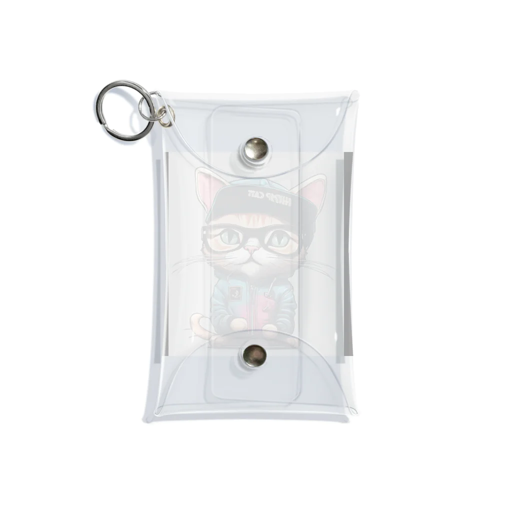 非常口社長のヒップホップ猫 Mini Clear Multipurpose Case