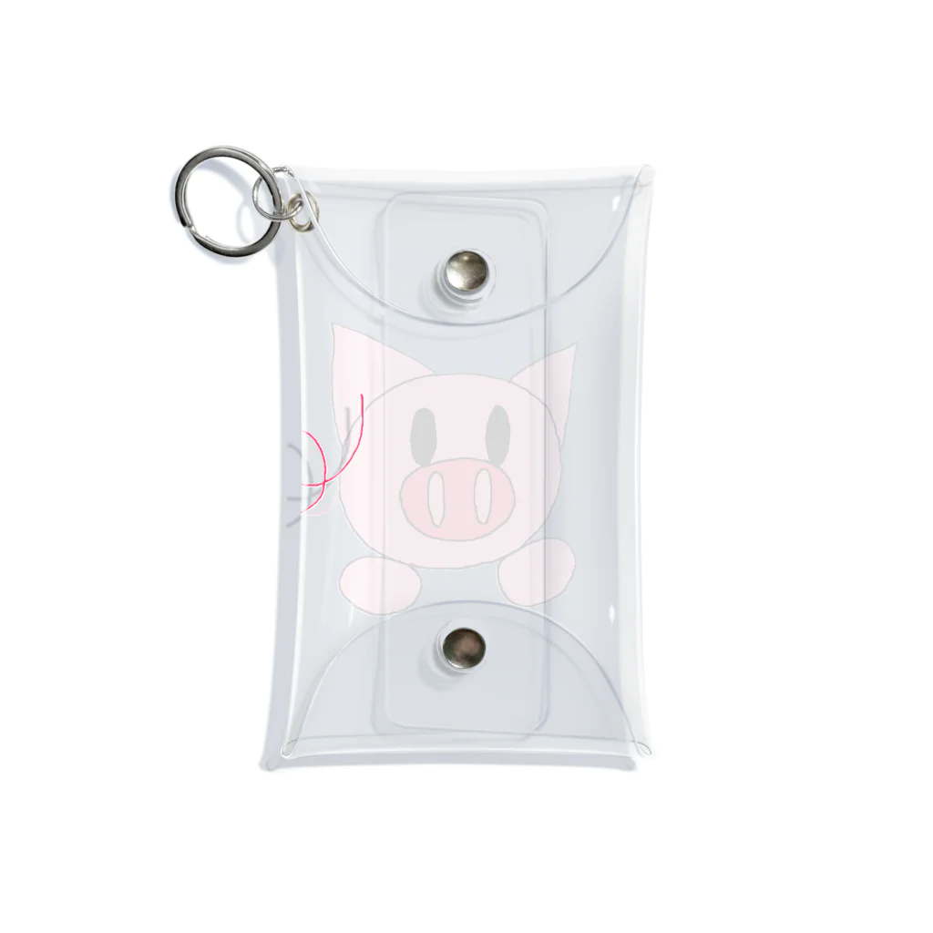 くんくんのお店のゆきーこブタ Mini Clear Multipurpose Case