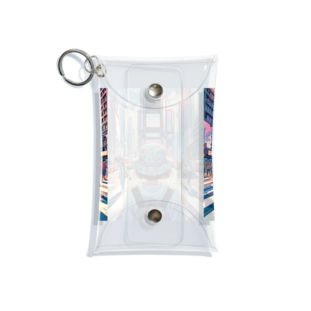 Artful Whiskersの一人旅の少女 Mini Clear Multipurpose Case