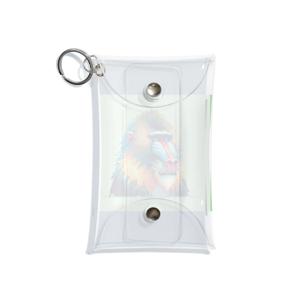 ippofumiのカラフルなマンドリルのドット絵 Mini Clear Multipurpose Case