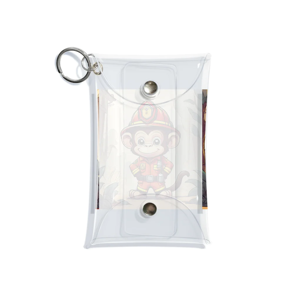 パパショップのキュートなお猿の消防士 Mini Clear Multipurpose Case