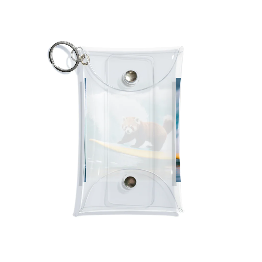 godo_dioのサーフィンをするレッサーパンダ Mini Clear Multipurpose Case