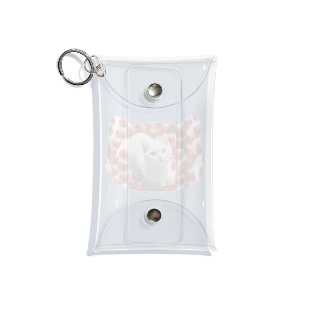 kiryu-mai創造設計のいちごねこ Mini Clear Multipurpose Case