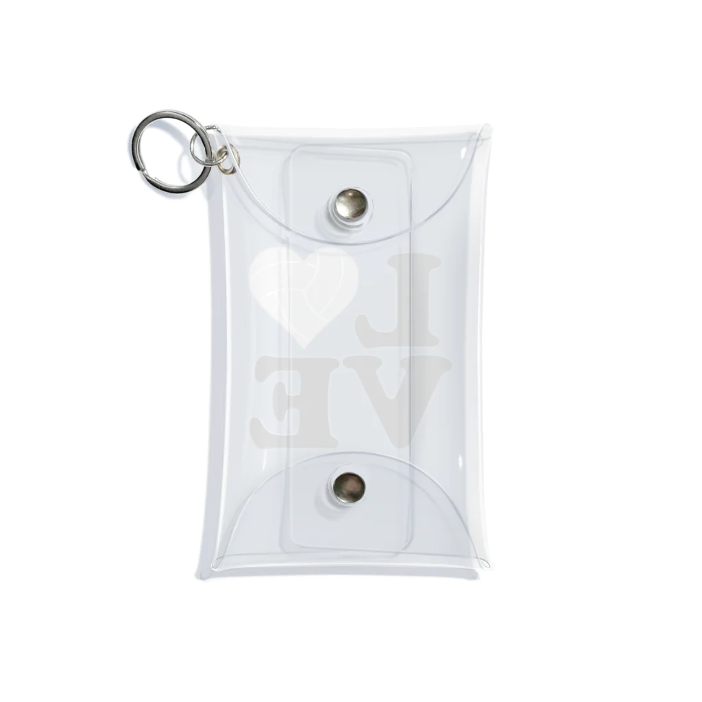 【volleyball online】の「ＩLOVE バレーボール」 Mini Clear Multipurpose Case