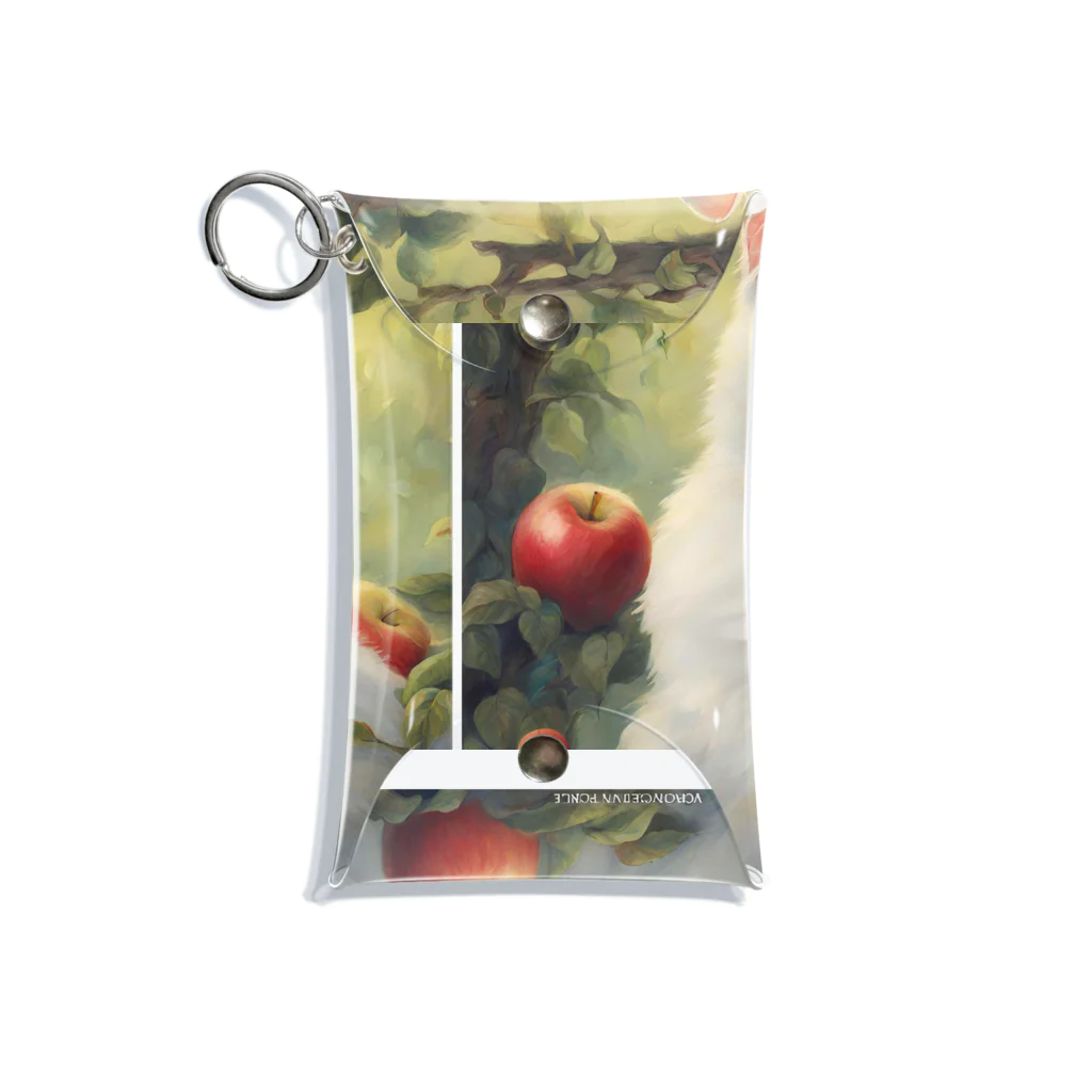 Shironekokuuのリンゴと白猫 Mini Clear Multipurpose Case