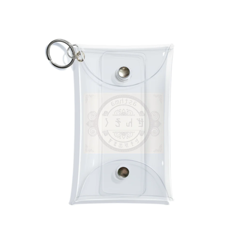 魔法雑貨店 ねこおてての魔法雑貨店オリジナル喘息マーク(レトロラベル) Mini Clear Multipurpose Case