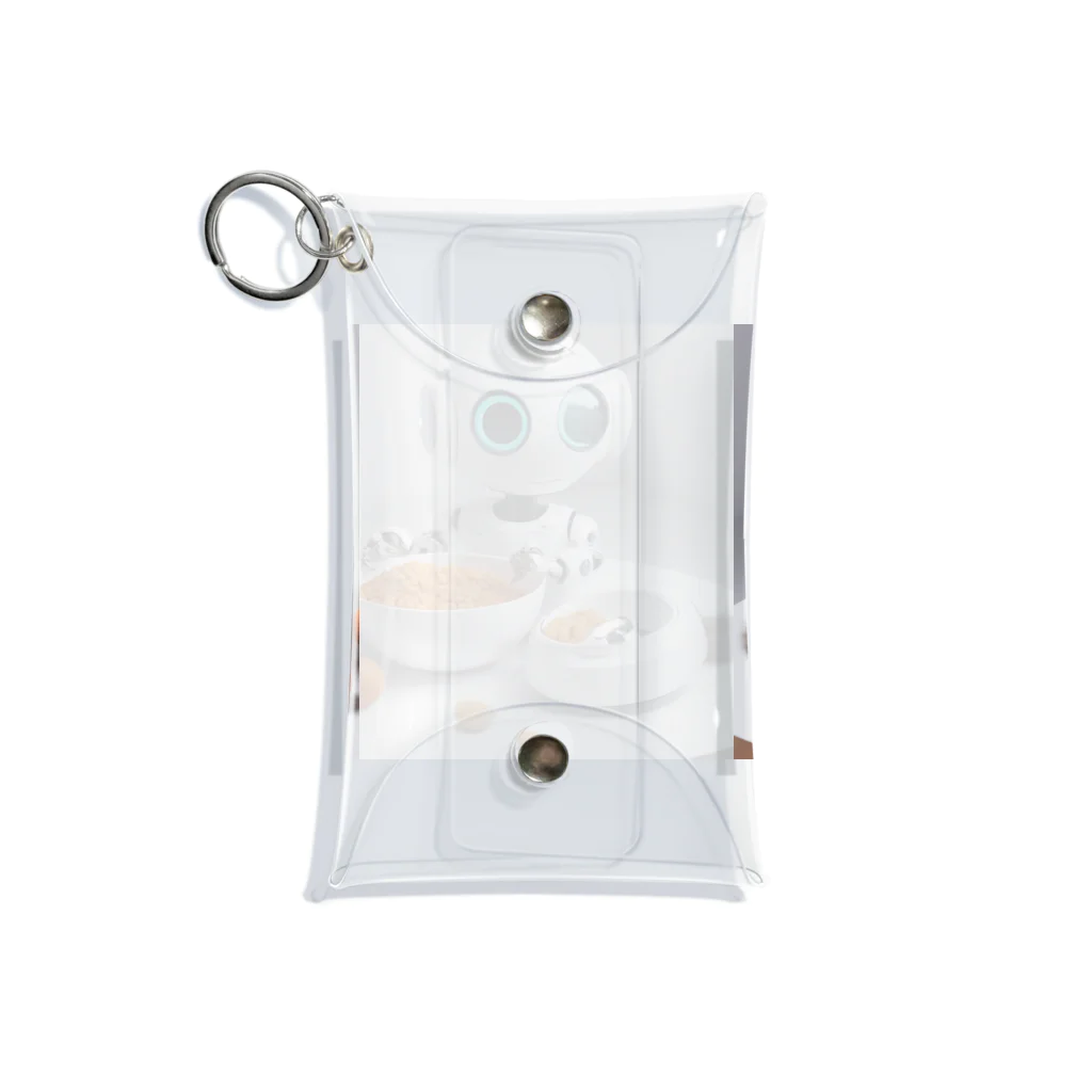 d-design-labのごはん食べてるロボ Mini Clear Multipurpose Case