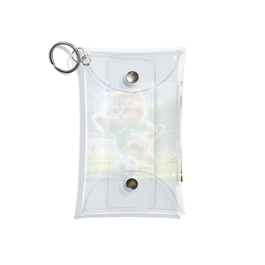 スポーツにゃんこ大戦争のサッカーにゃんこ Mini Clear Multipurpose Case