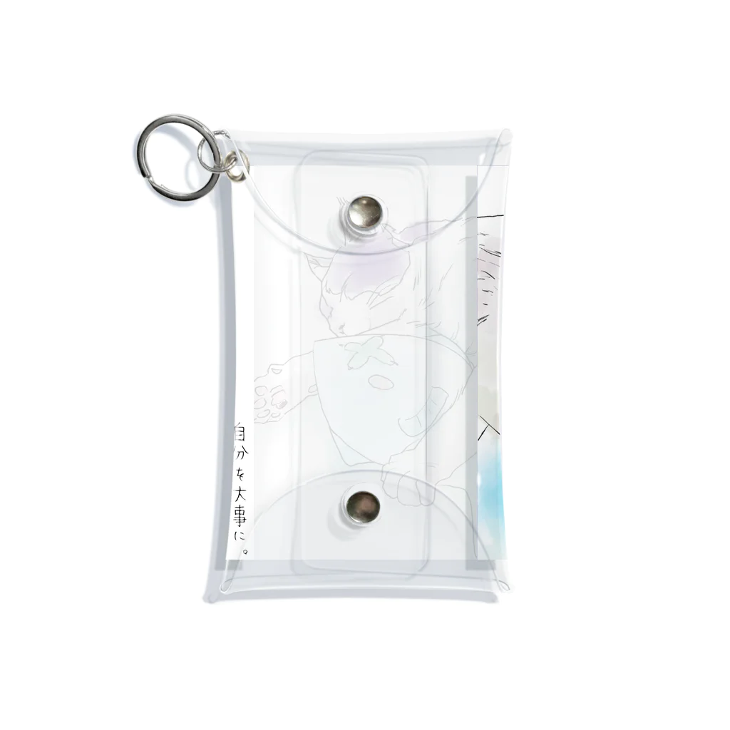 personal universeのさかなとひるね。（メッセージ付き） Mini Clear Multipurpose Case